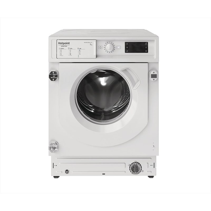 HOTPOINT BI WMHG 71483 EU N LAVATRICE INCASSO, Caricamento frontale, 7 kg, 14 programmi, Profondità 54,5 cm, Giri 1400 rpm, BIANCO, livello rumorosità centrifuga 72 dB(A), Classe D