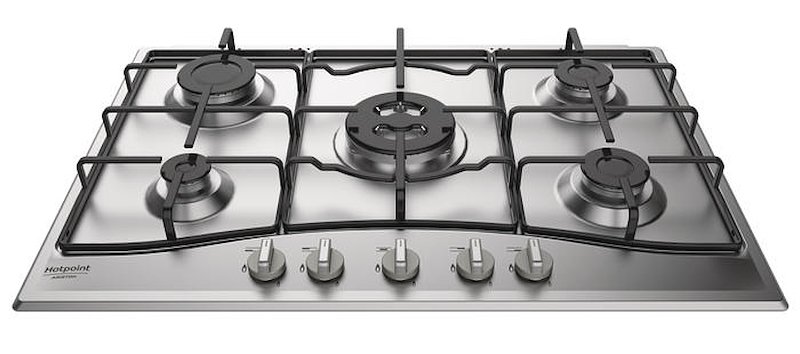 HOTPOINT PCN 752 T/IX/HAR PIANO COTTURA GAS, 5 zone di cottura, dimensioni: L 75 cm, P 51 piano in Acciaio inossidabile, Inox