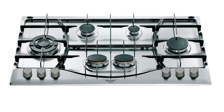 HOTPOINT PHN 962 TS/IX/HA PIANO COTTURA GAS, 6 zone di cottura, dimensioni: L 87 cm, P 51 piano in Acciaio inossidabile, Inox