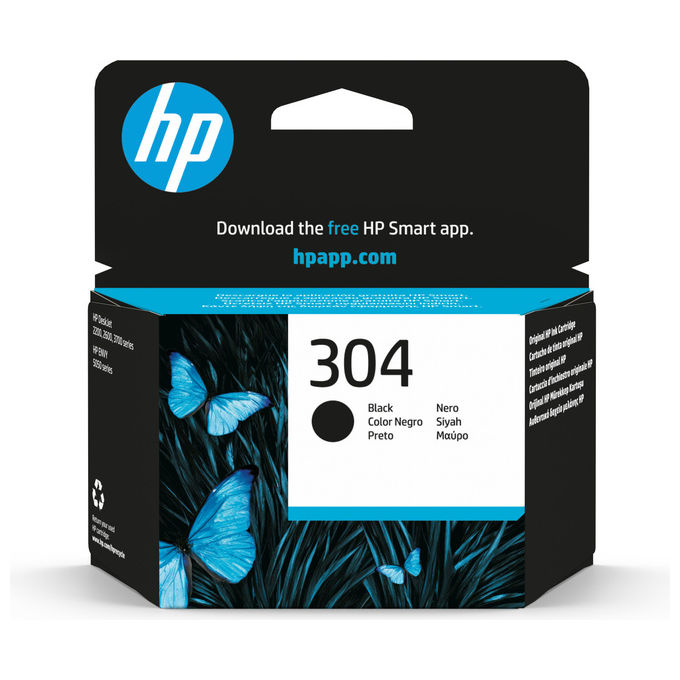 HP 304 N9K06AE#ABE Cartuccia Inchiostro Nero Originale Resa Standard Per DeskJet ENVY