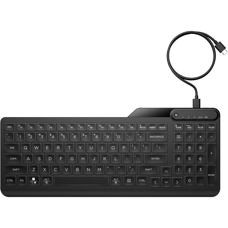 Hp 405 multi-device backlit wired keyboard