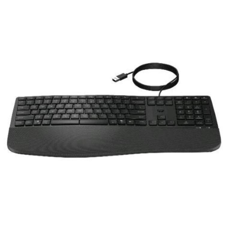 Hp 480 comfort wired keyboard tastiera usb-a tasti programmabili inclinazione regolabile cavo 1.5 mt nero