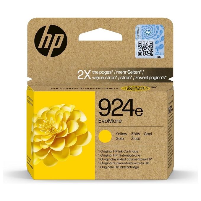 HP 4K0U9NE 924e EvoMore Cartuccia di Inchiostro Originale Inkjet XL 800 pagine colore Giallo HP 4K0U9NE 924e EvoMore Cartuccia di Inchiostro Originale Inkjet XL 800 pagine colore Giallo
