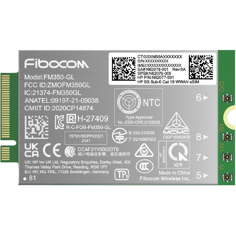Hp 5g sub-6 cat 19 wwan