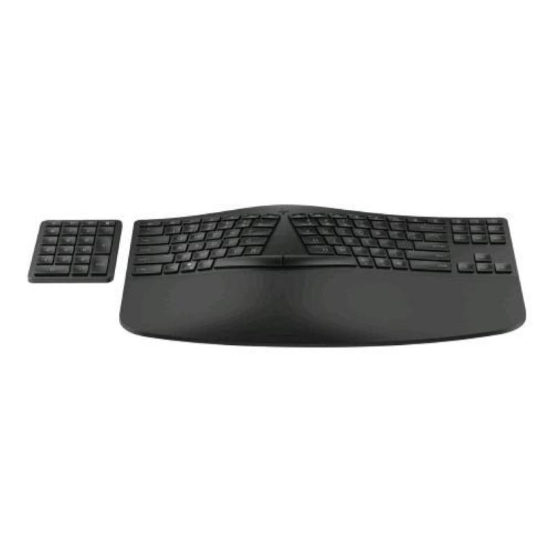 Hp 965 tastiera ergonomica wireless multidispositivo con tastierino numerico separato bluetooth con ricevitore usb nero Hp 965 tastiera ergonomica wireless multidispositivo con tastierino numerico separato bluetooth con ricevitore usb nero