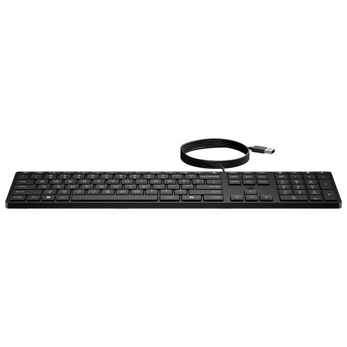 HP 9SR37UT Tastiera HP Wired Desktop 320K Tastiera Cablata USB Interruttore a Membrana con Tastierino Numerico Full-size colore Nero