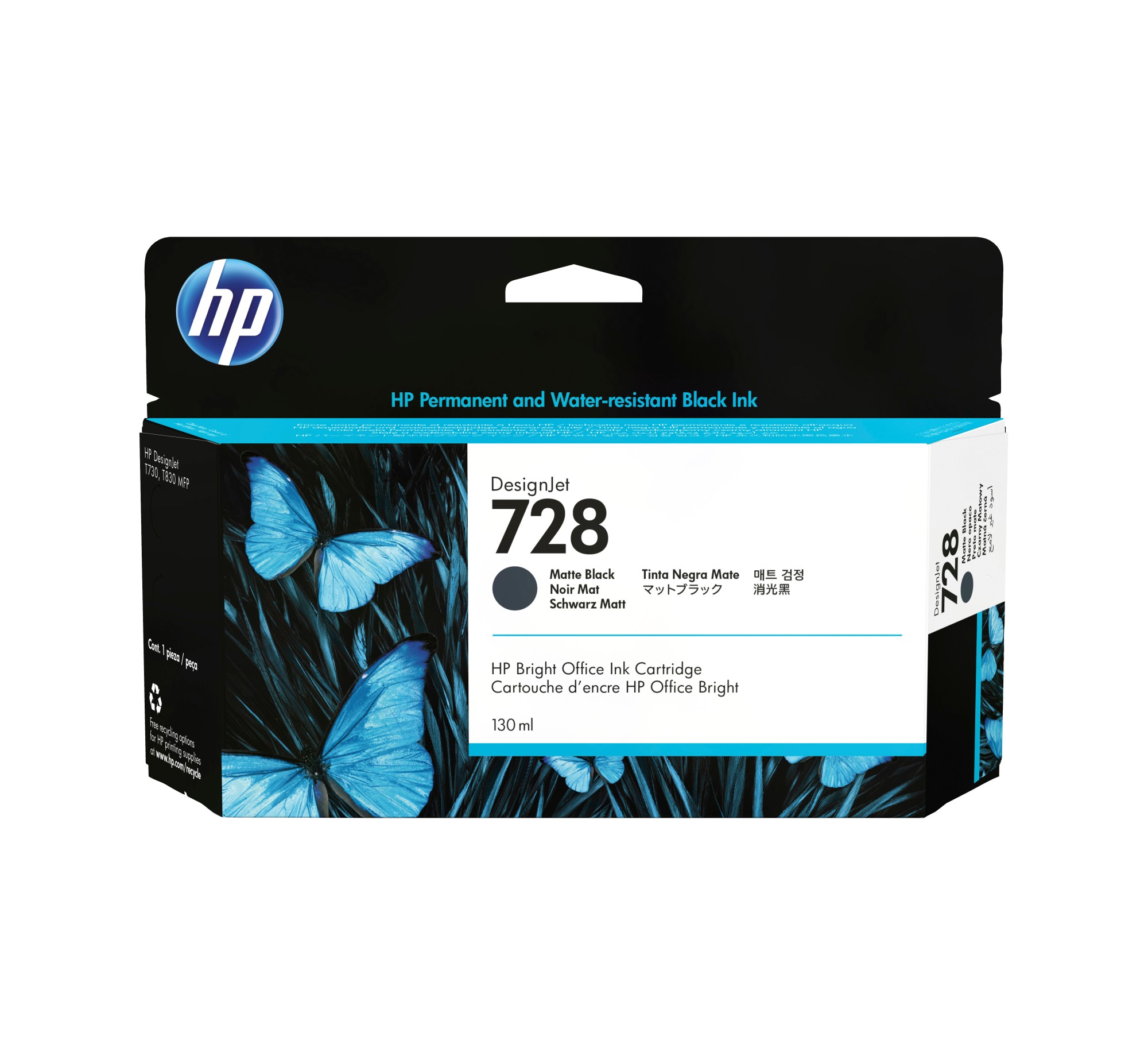 Hp Cart Ink 728 Nero Opaco