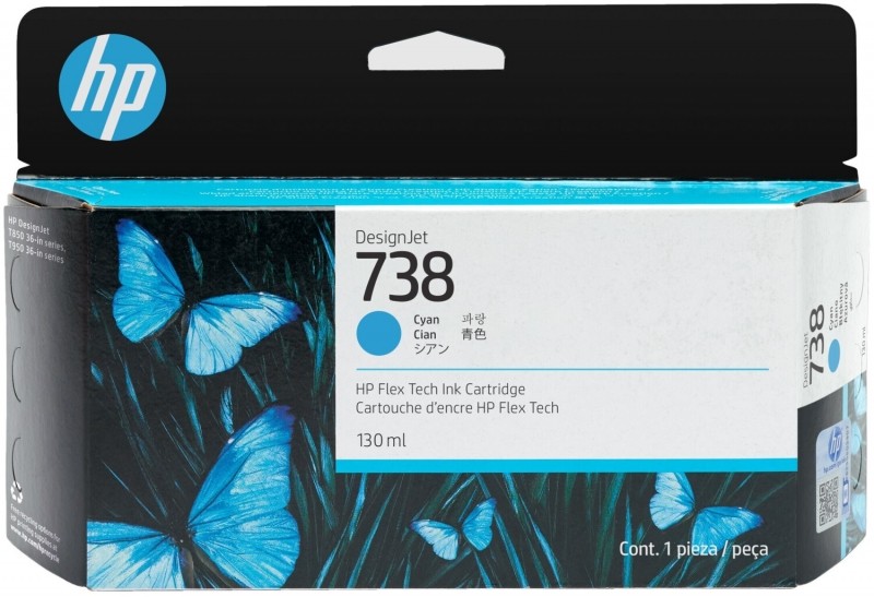 Hp cartuccia di inchiostro ciano designjet 738 da 130 ml