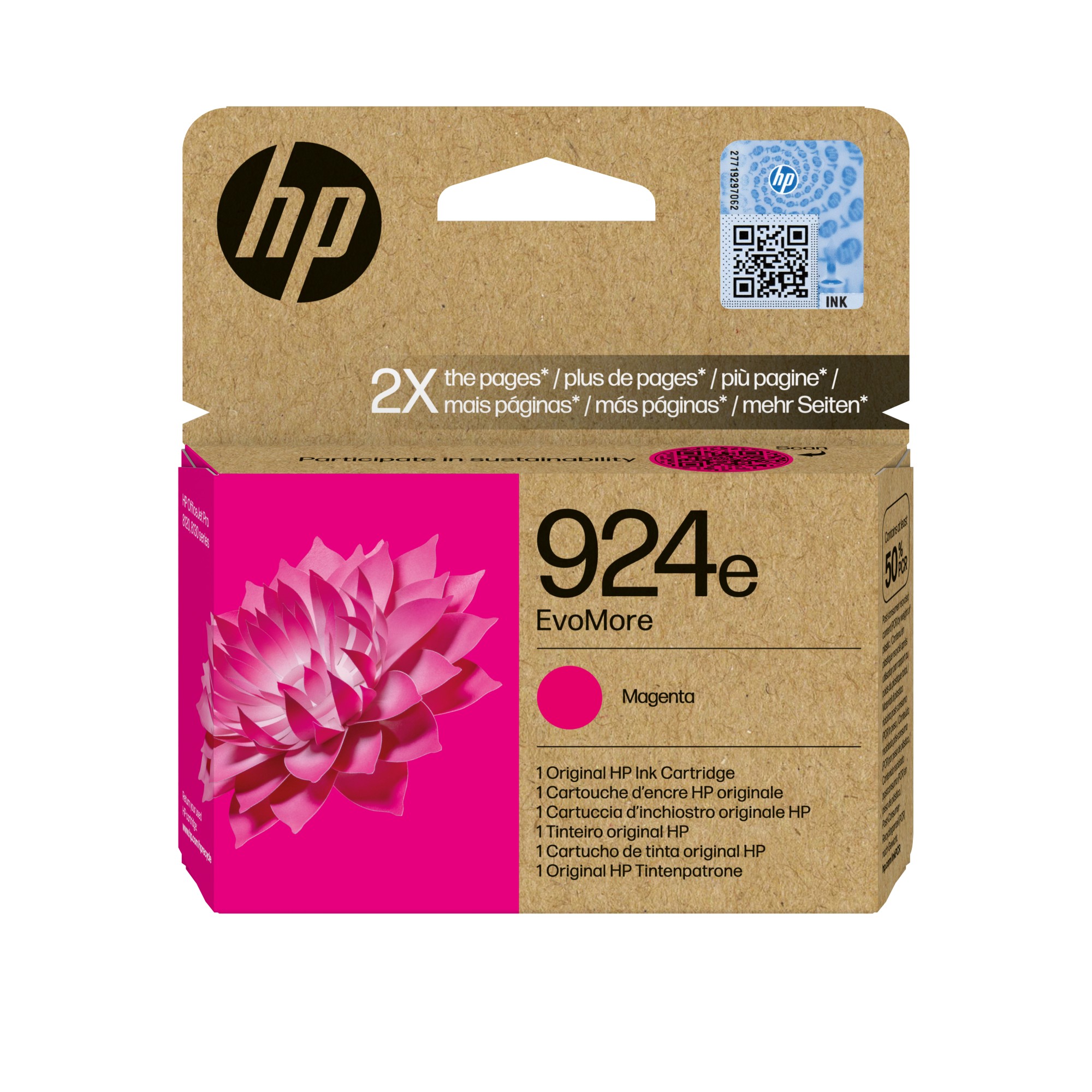 HP Cartuccia di inchiostro magenta originale 924e EvoMore HP Cartuccia di inchiostro magenta originale 924e EvoMore