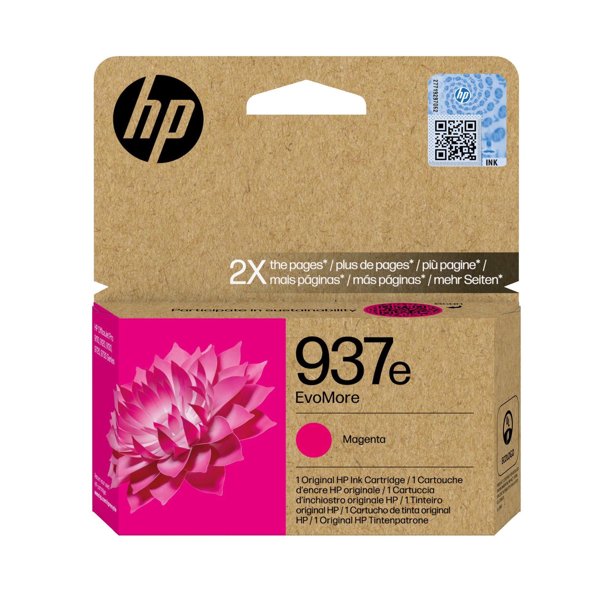 HP Cartuccia di inchiostro magenta originale 937e EvoMore