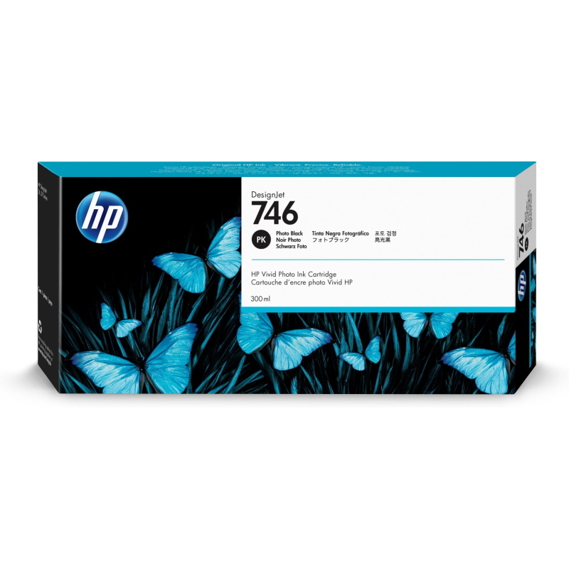 Hp cartuccia di inchiostro nero fotografico designjet 746 da 300 ml