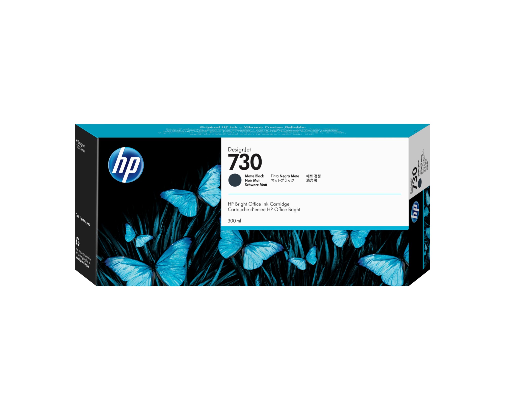 HP Cartuccia di inchiostro nero opaco DesignJet 730 da 300 ml