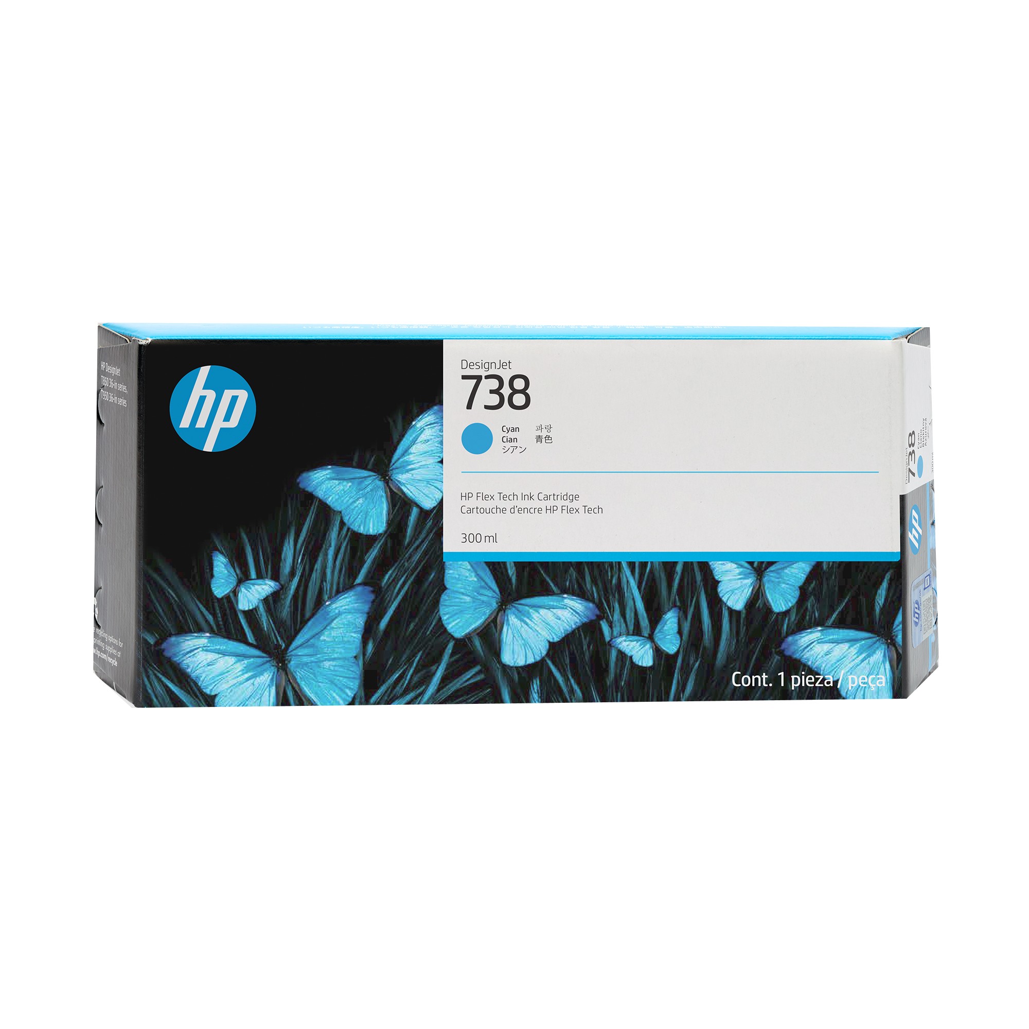 HP Cartuccia d'inchiostro ciano 676M6A 738 300ml HP Cartuccia d'inchiostro ciano 676M6A 738 300ml