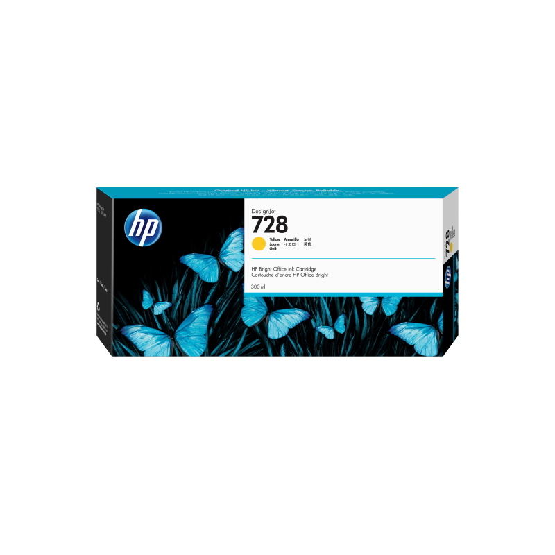Hp cartuccia inchiostro giallo designjet 728, 300 ml