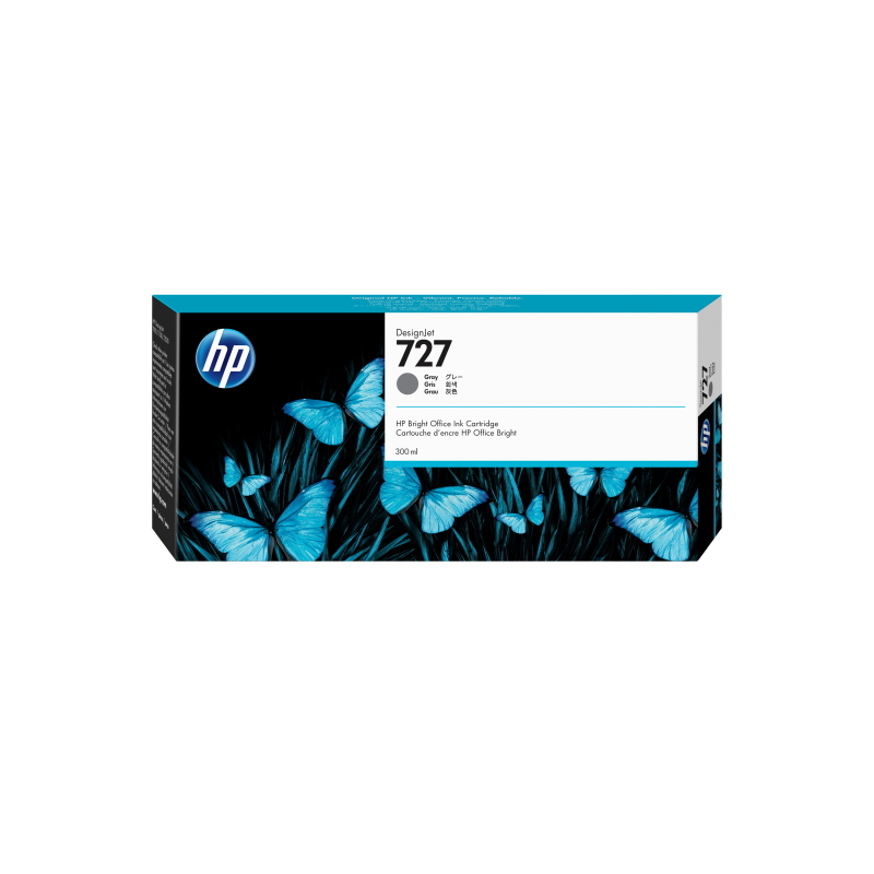 Hp cartuccia inchiostro grigio designjet 727, 300 ml