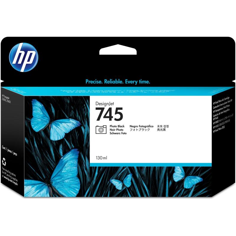 Hp cartuccia inchiostro nero fotografico designjet 745, 130 ml