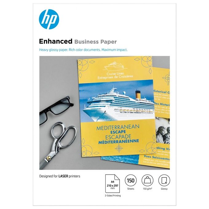HP CG965A Professional Paper 150 Carta per Stampa Laser Lucida 150 g-m² A4 150 fogli colore Bianco