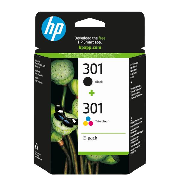 Hp Confezione Da 2 Cartucce Originali Di Inchiostro nero/tricromia 301 N9J72AE#LS1