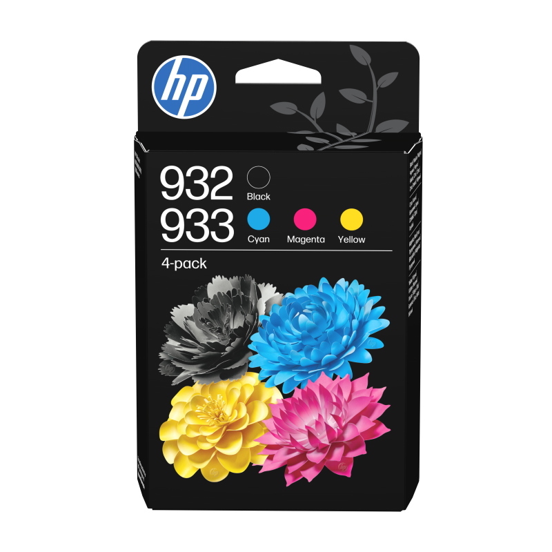 Hp confezione da 4 inchiostri originali 932/933 nero, ciano, magenta, giallo