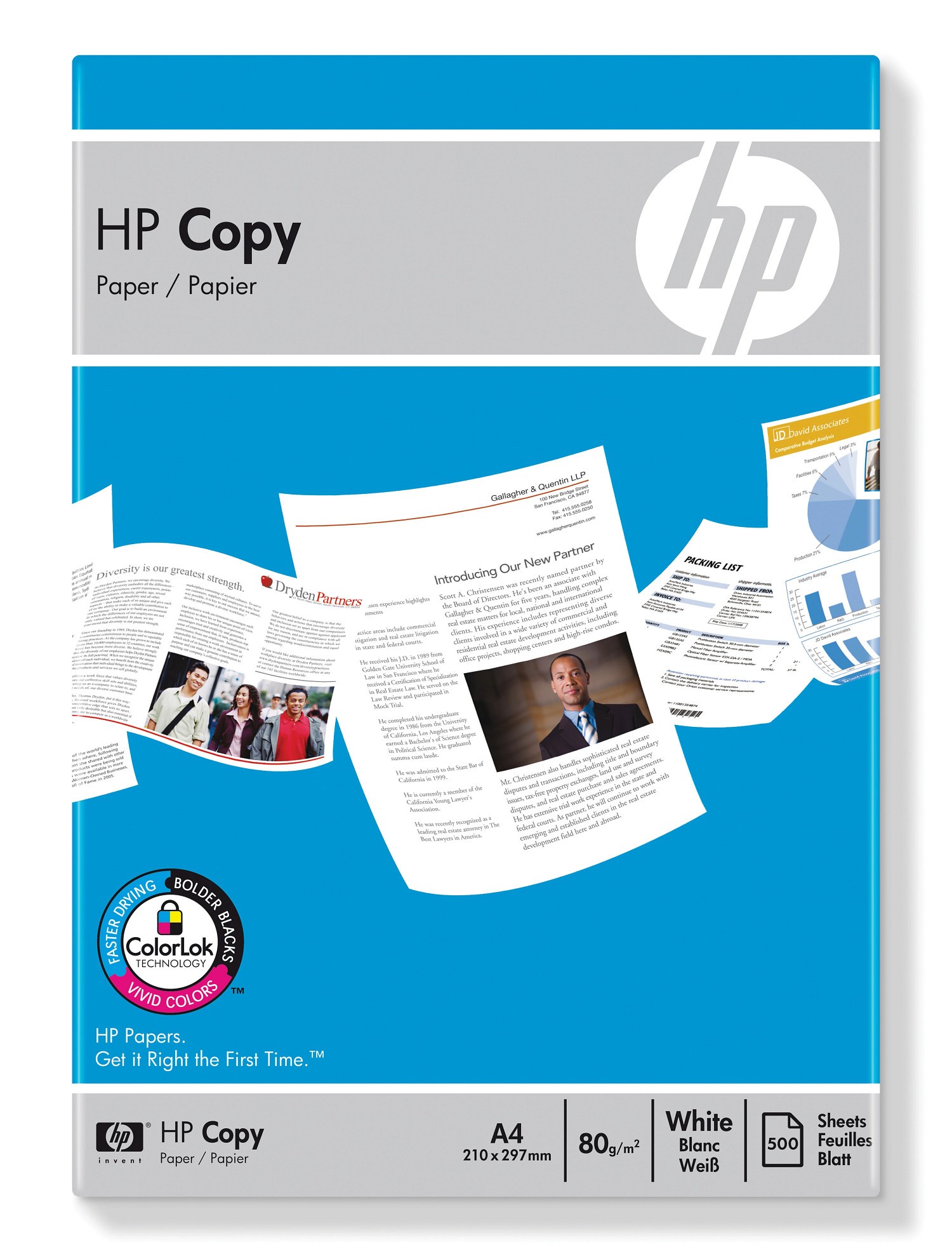 HP Confezione da 500 fogli carta per fotocopie da 80 g/m2 A4/210 x 297 mm