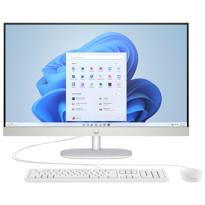 HP, PC All-in-One 27-cr1015nl, Intel Core Ultra 5 125U, 16 GB RAM, 512 GB SSD, Windows 11, Bianco