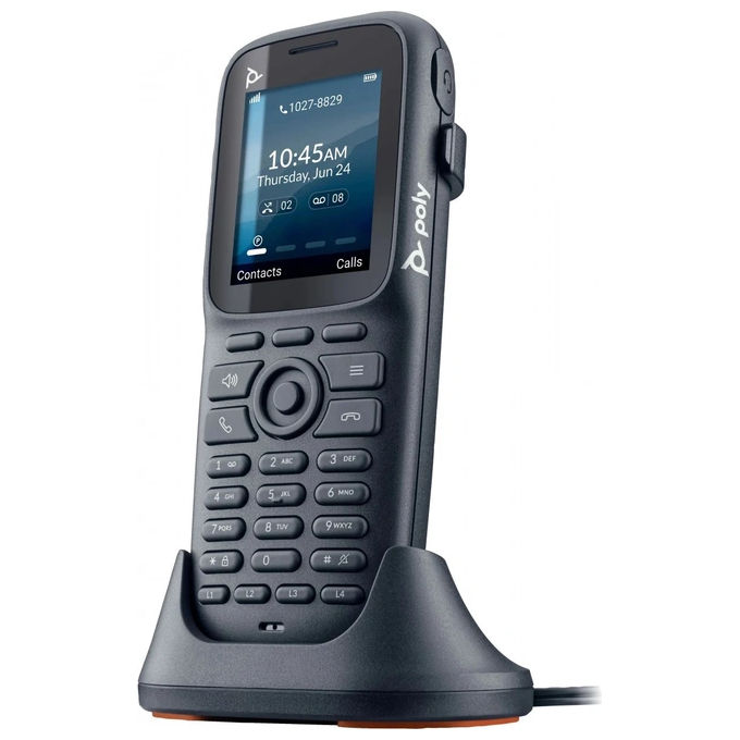 HP - POLY 8F3E3AA Rove 20 Telefono DECT con Stazione Base Singola e 20 Ricevitori Frequenza 1880-1900 MHz Vivavoce Display TFT 128x160 pixel Zoom Certified colore Nero