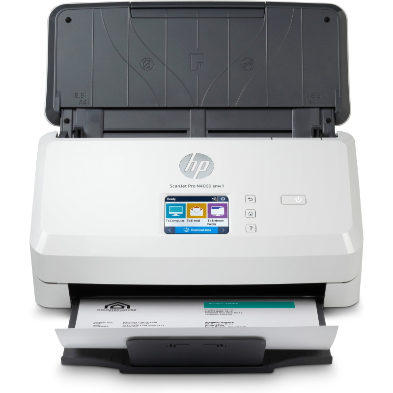 Hp scanjet pro n4000 snw1 sheet-feed scanner scanner a foglio 600 x 600 dpi a4 nero, bianco