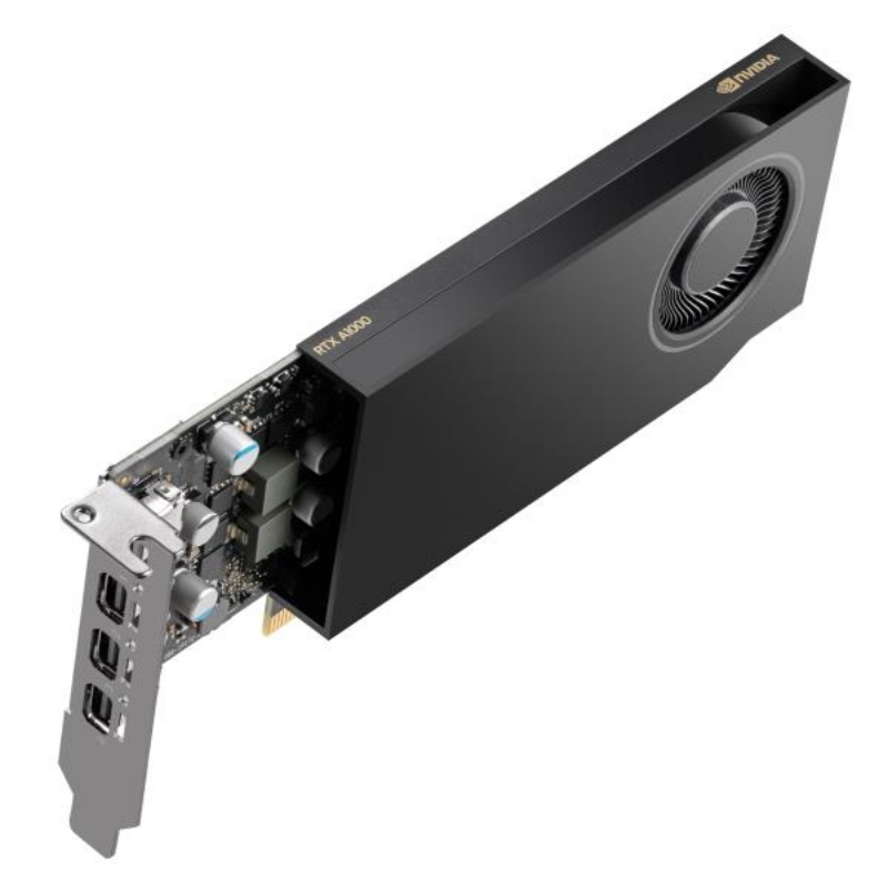 Hp vga quadro rtx a1000, 8gb gddr6, pcie 4.0x8, mini bracket, 4x mdp, staffa sff, low profile