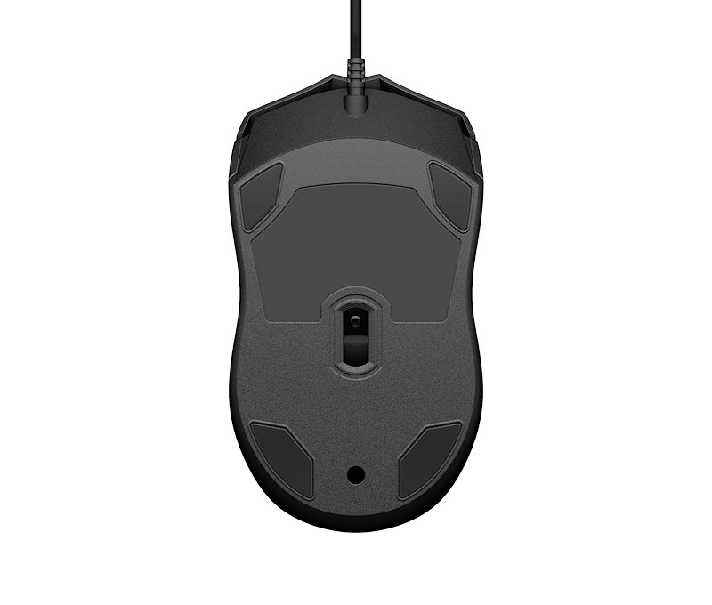 HP WIRED MOUSE 100, Collegamento USB, Ingresso: Otticamente a diodi laser, Scrolling 2 direzioni, Risoluzione max 1600 dpi, forma ergonomica