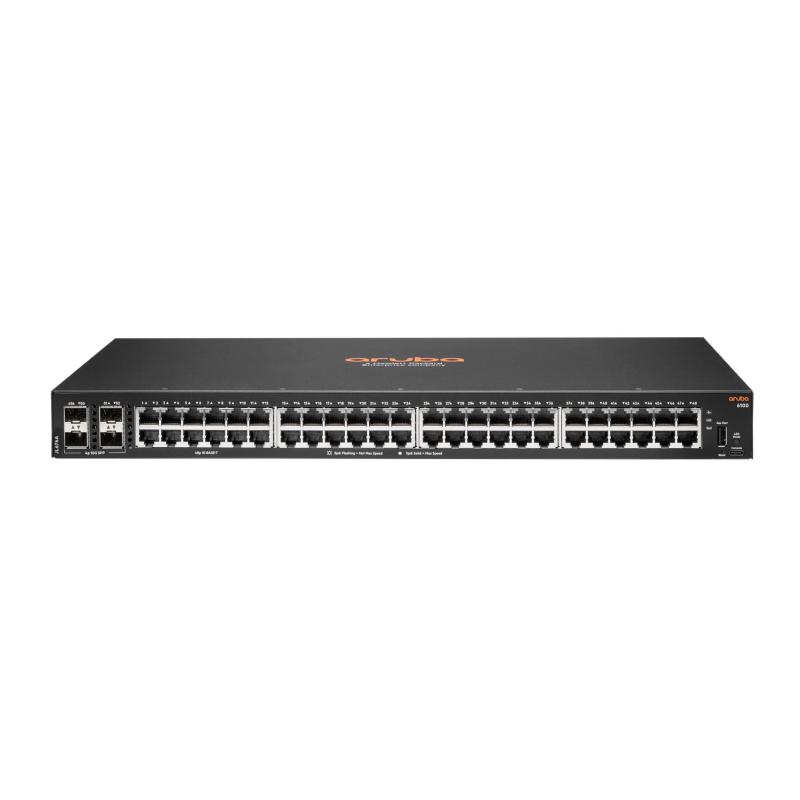 Hpe aruba 6100 48g 4sfp+ switch gestito l3 48 x 10/100/1000 + 4 x 1 gigabit / 10 gigabit sfp+ flusso d`aria da laterale a laterale montabile su rack
