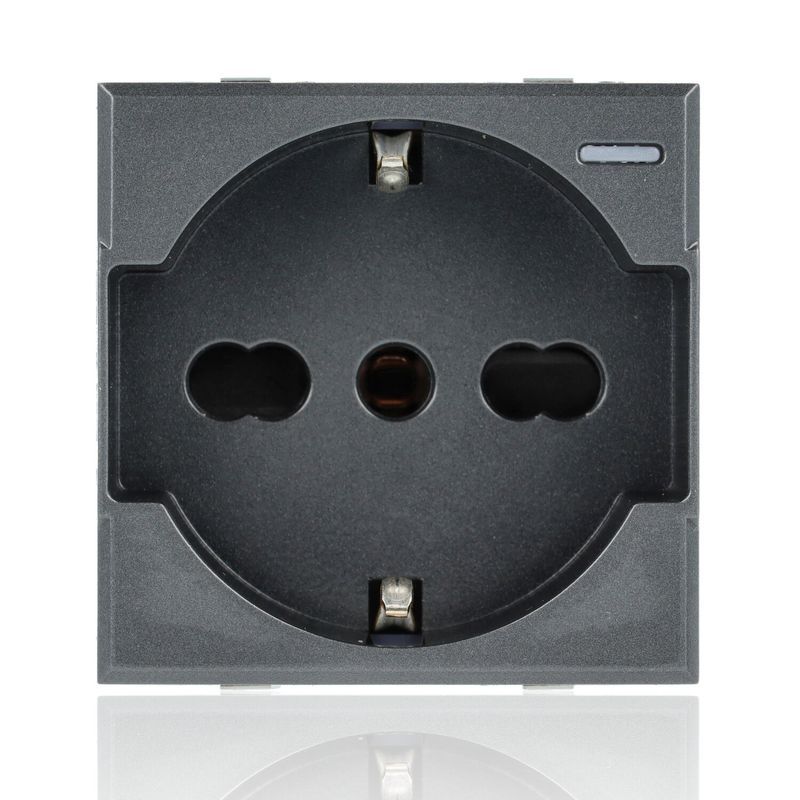 Hs4140/16 - Presa Standard Tedesco E Bipasso 10/16a 250 V Ac - Antracite - Axolute - Bticino