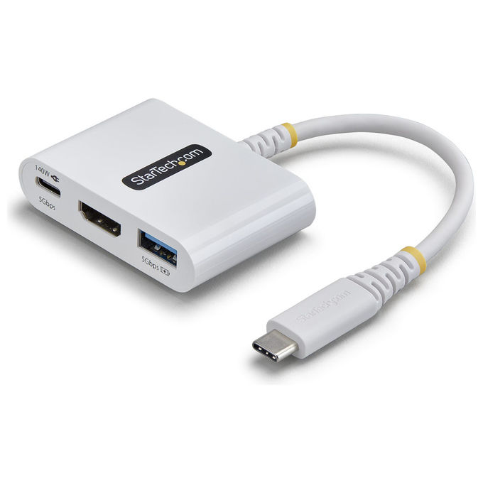 HUB 3 in 1 White 168W USBC MULTIPORT
