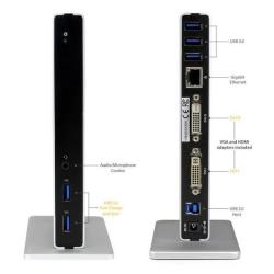 HUB 5 in 1 Docking Station Usb 3.0 Dual Display Silver e Black USB3SDOCKDD