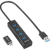 Hub in alluminio USB 3.2 Gen 1 a 4 porte, Hub USB Hub in alluminio USB 3.2 Gen 1 a 4 porte, Hub USB