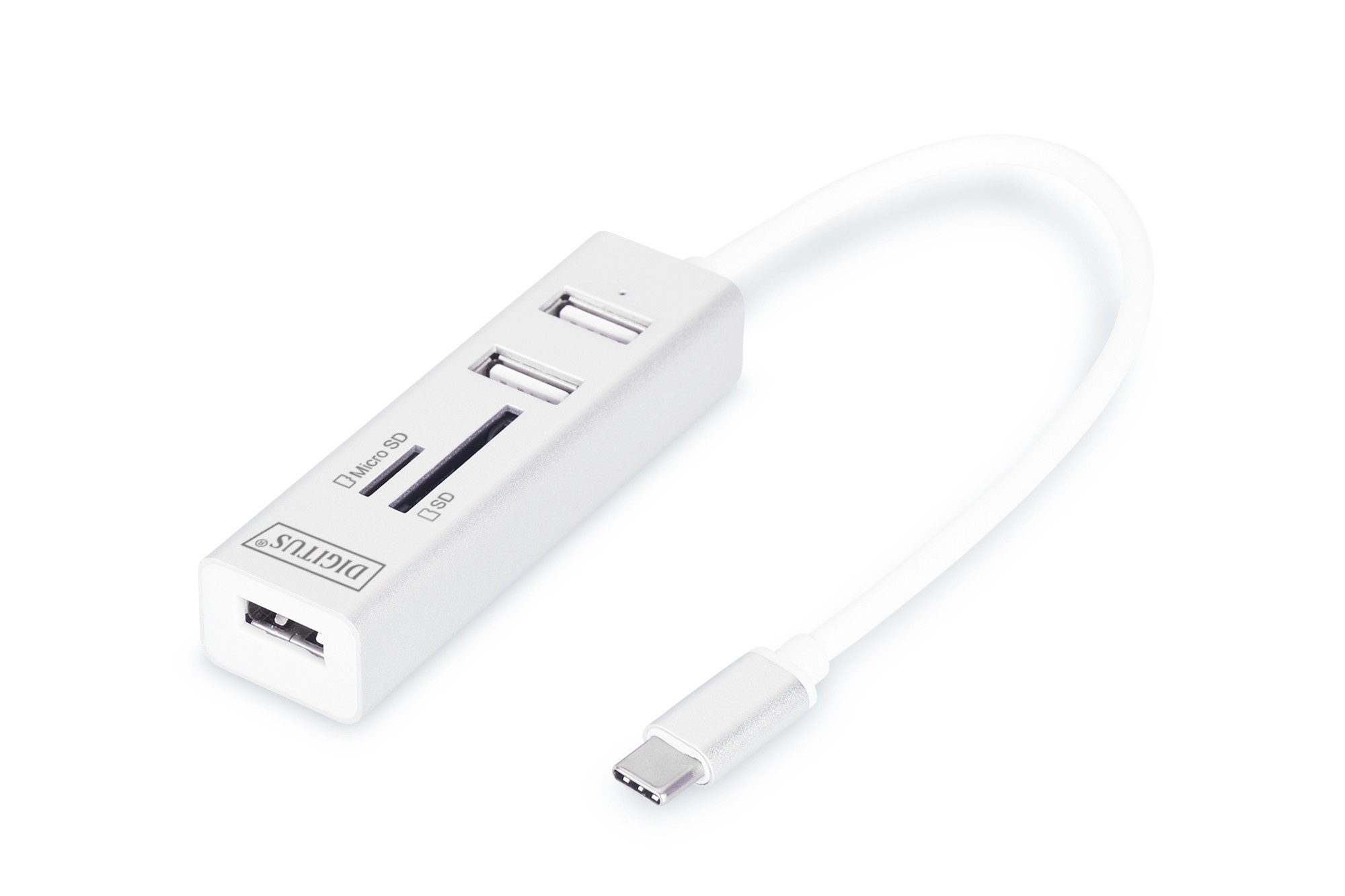 Hub Otg 3 Porte Tipo C Usb 2.0 Con Lettore Di Schede Digitus