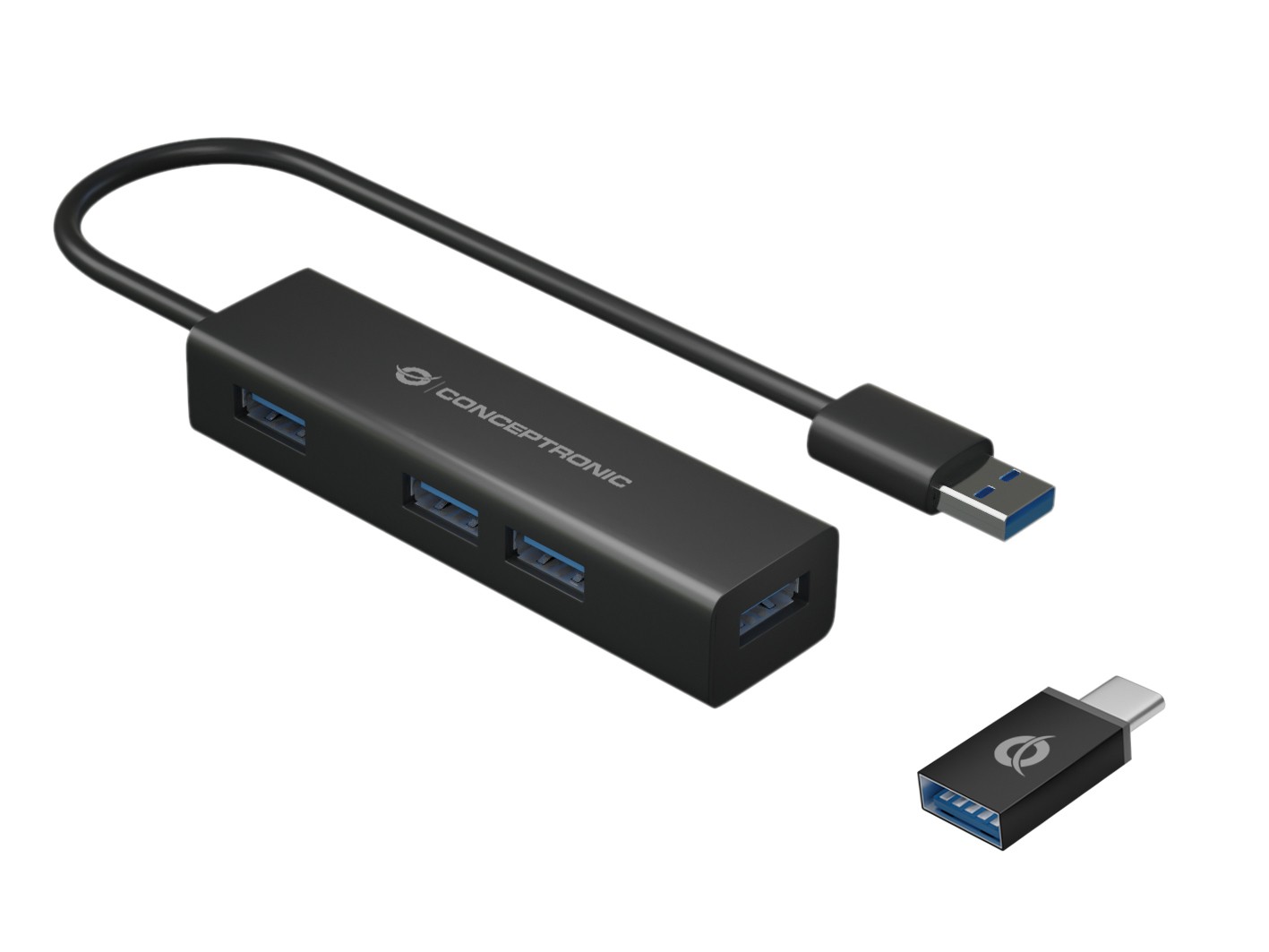 Hub Usb 3.0 4 Porte Bk 4*Usb A + Adatt.Usb C (Alluminio) Hub Usb 3.0 4 Porte Bk 4*Usb A + Adatt.Usb C (Alluminio)