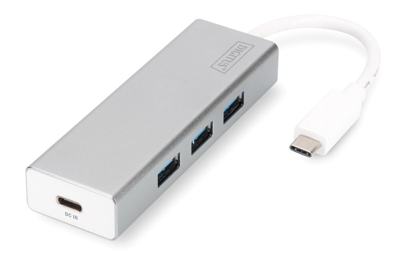 HUB USB 3.0 CON 3 PORTE USB 3.0 TIPO A E 1 PORTA TIPO C CONNETTORE MASCHIO TIPO C