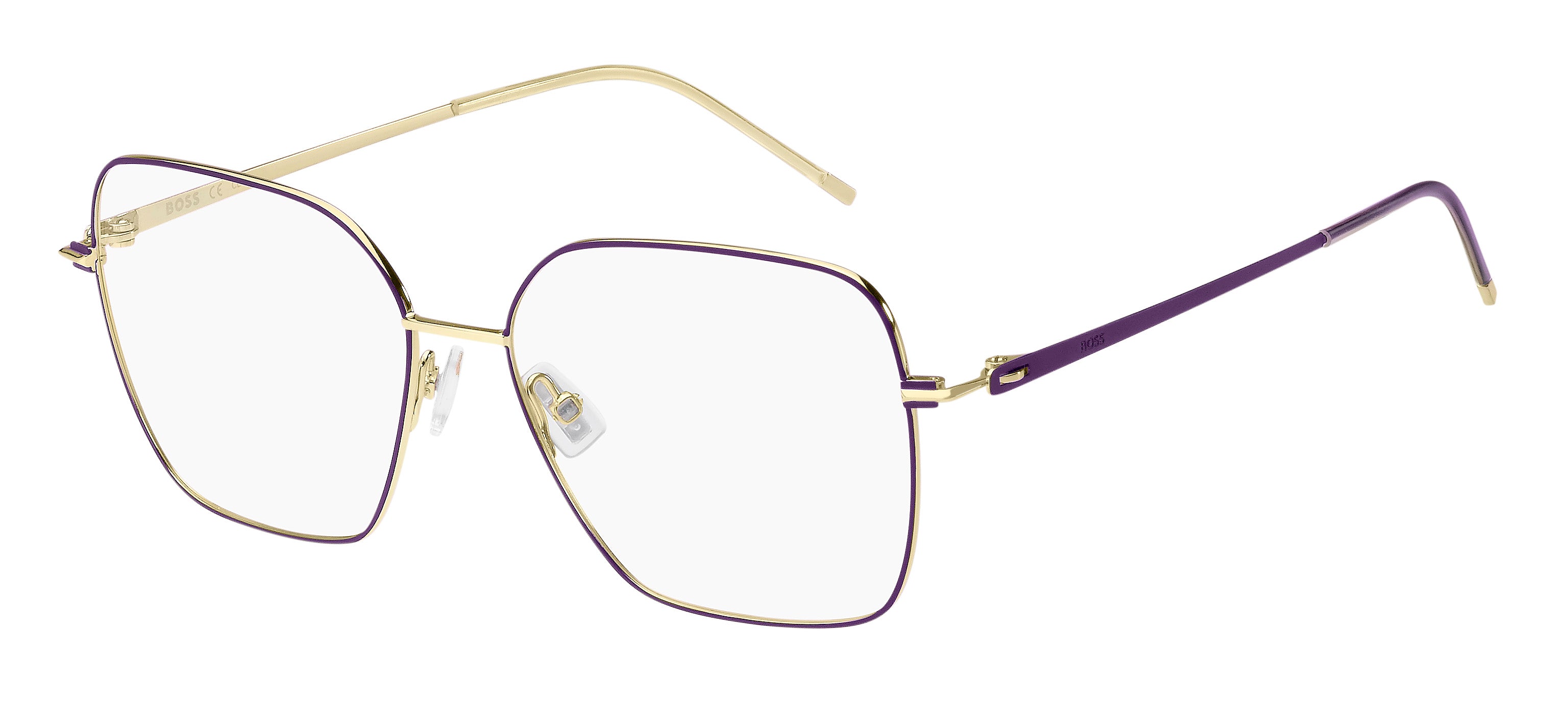 Hugo Boss Donna Hugo Boss BOSS 1464 S9E Montature da vista Acciaio Oro/Viola Squadrata
