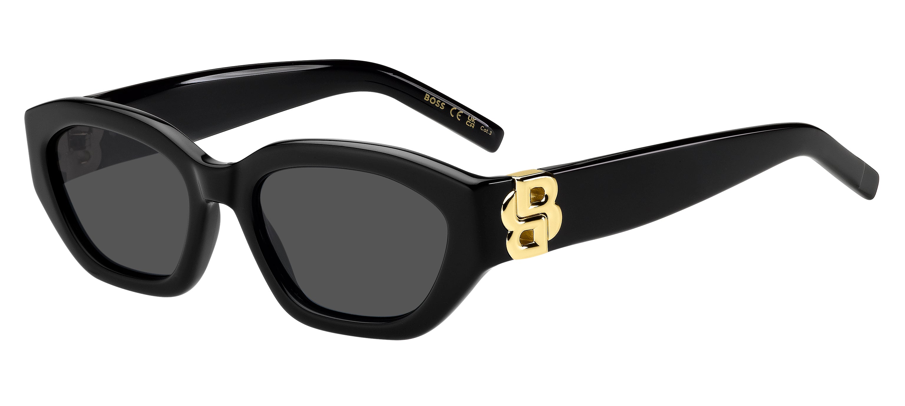 Hugo Boss Donna Hugo Boss BOSS 1937/S 807/IR Occhiali da sole Acetato Nero Grigio Cat Eye Normale Hugo Boss Donna Hugo Boss BOSS 1937/S 807/IR Occhiali da sole Acetato Nero Grigio Cat Eye Normale