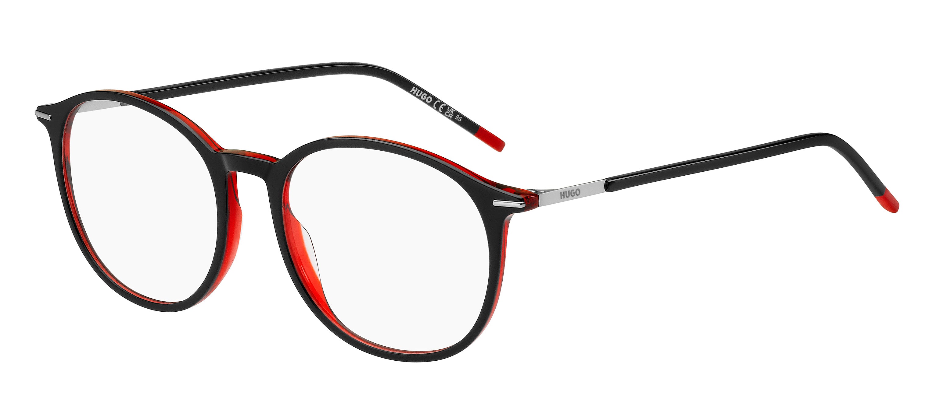 Hugo Boss Donna Hugo Boss HG 1277 OIT Montature da vista Acetato Nero/Rosso Rotonda