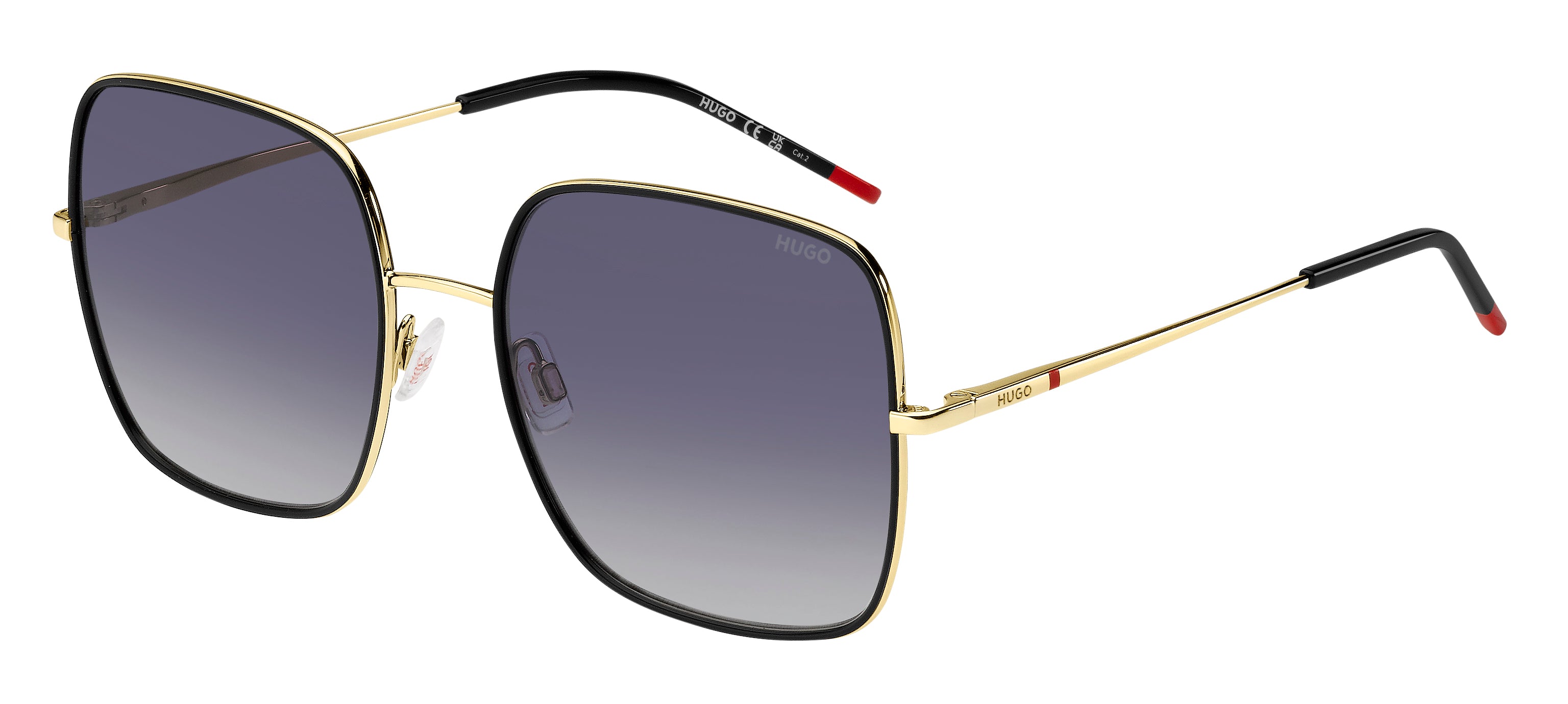 Hugo Boss Donna Hugo Boss HG 1293/S RHL/9O Occhiali da sole Metallo Oro Grigio Squadrata Sfumato