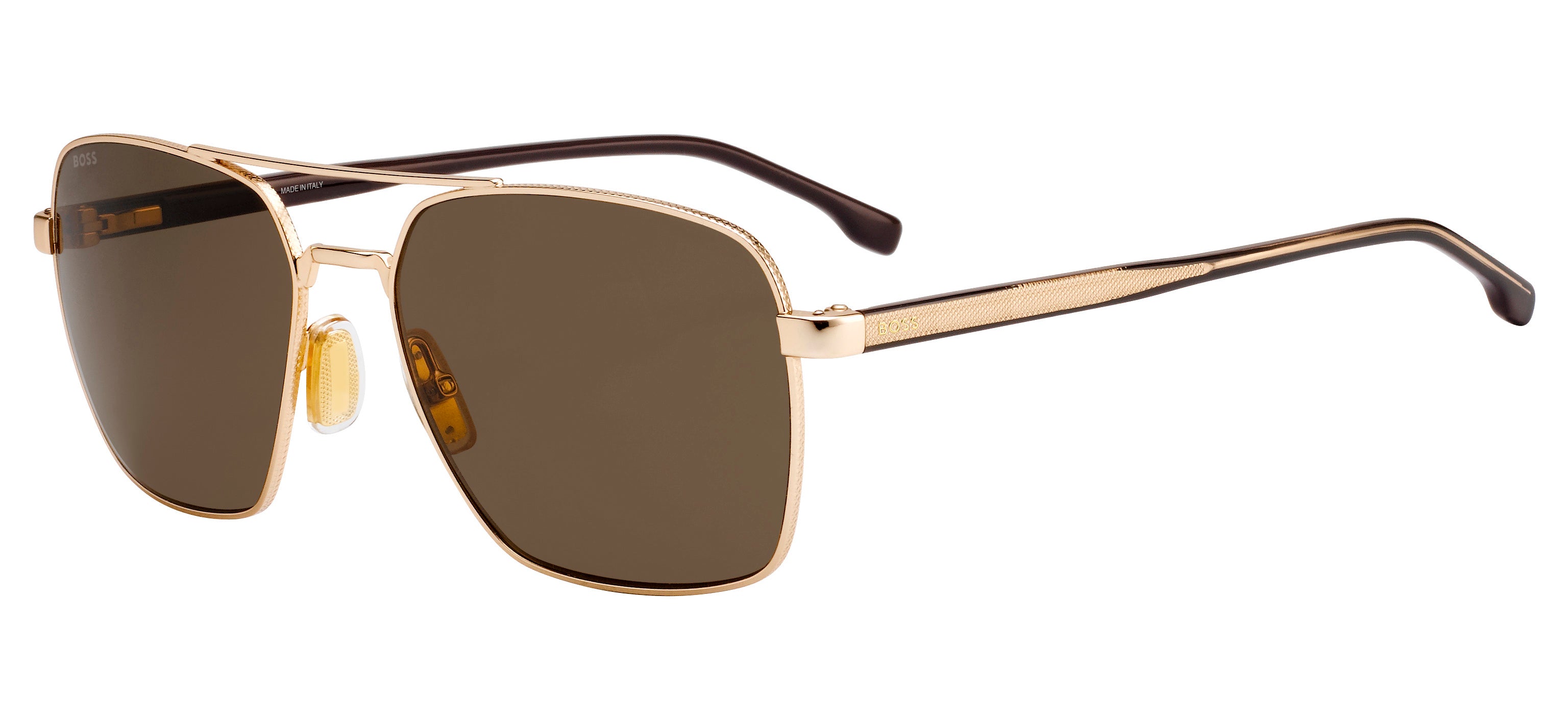 Hugo Boss Uomo Hugo Boss BOSS 1045/S/IT 000/70 Occhiali da sole Metallo Oro Marrone Squadrata Normale
