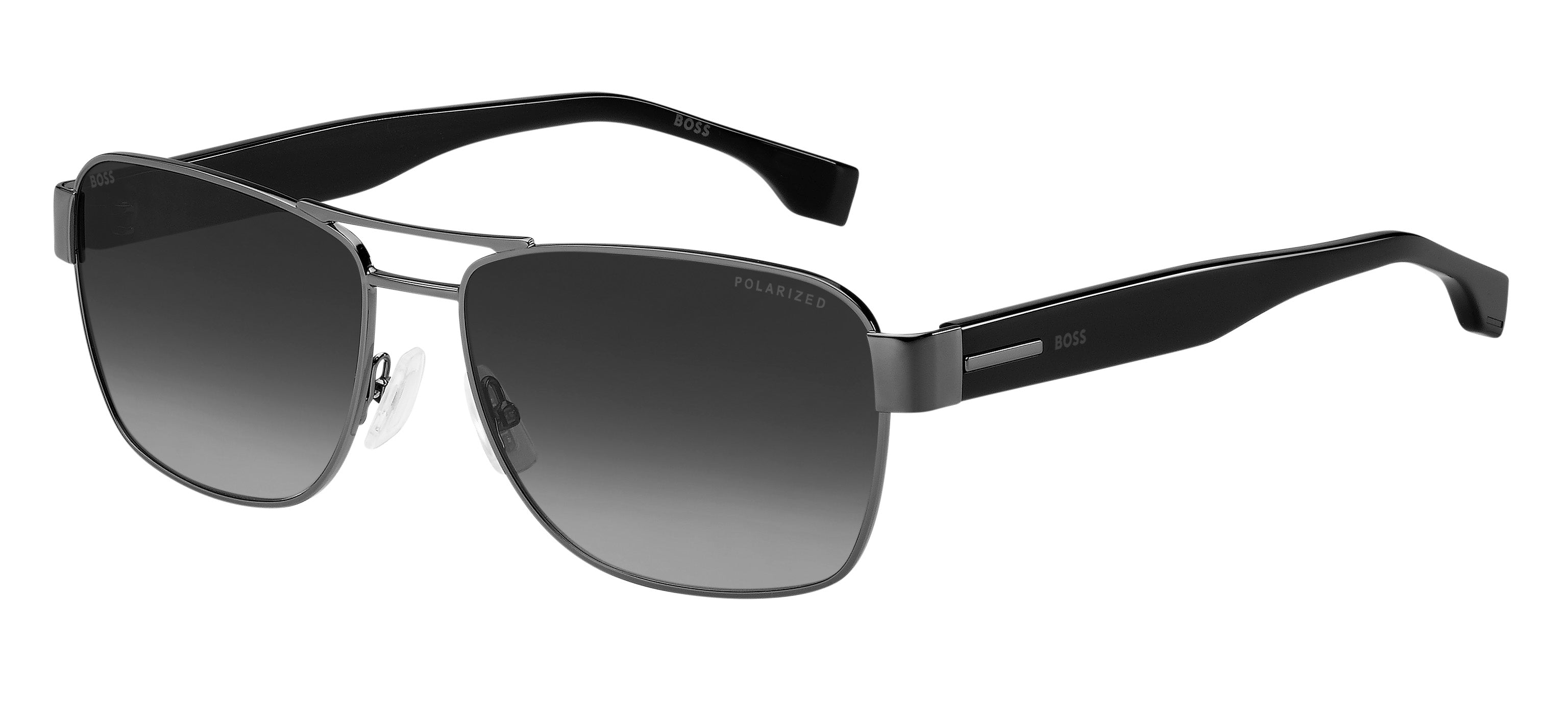 Hugo Boss Uomo Hugo Boss BOSS 1441/S ANS/WJ Occhiali da sole Acciaio Canna di fucile Grigio Squadrata Polarizzata Sfumato