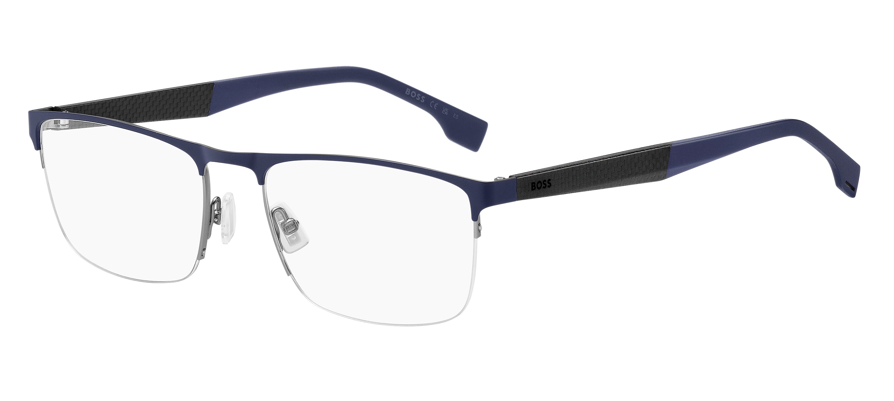 Hugo Boss Uomo Hugo Boss BOSS 1487 KU0 Montature da vista Acciaio Blu opaco Squadrata Hugo Boss Uomo Hugo Boss BOSS 1487 KU0 Montature da vista Acciaio Blu opaco Squadrata