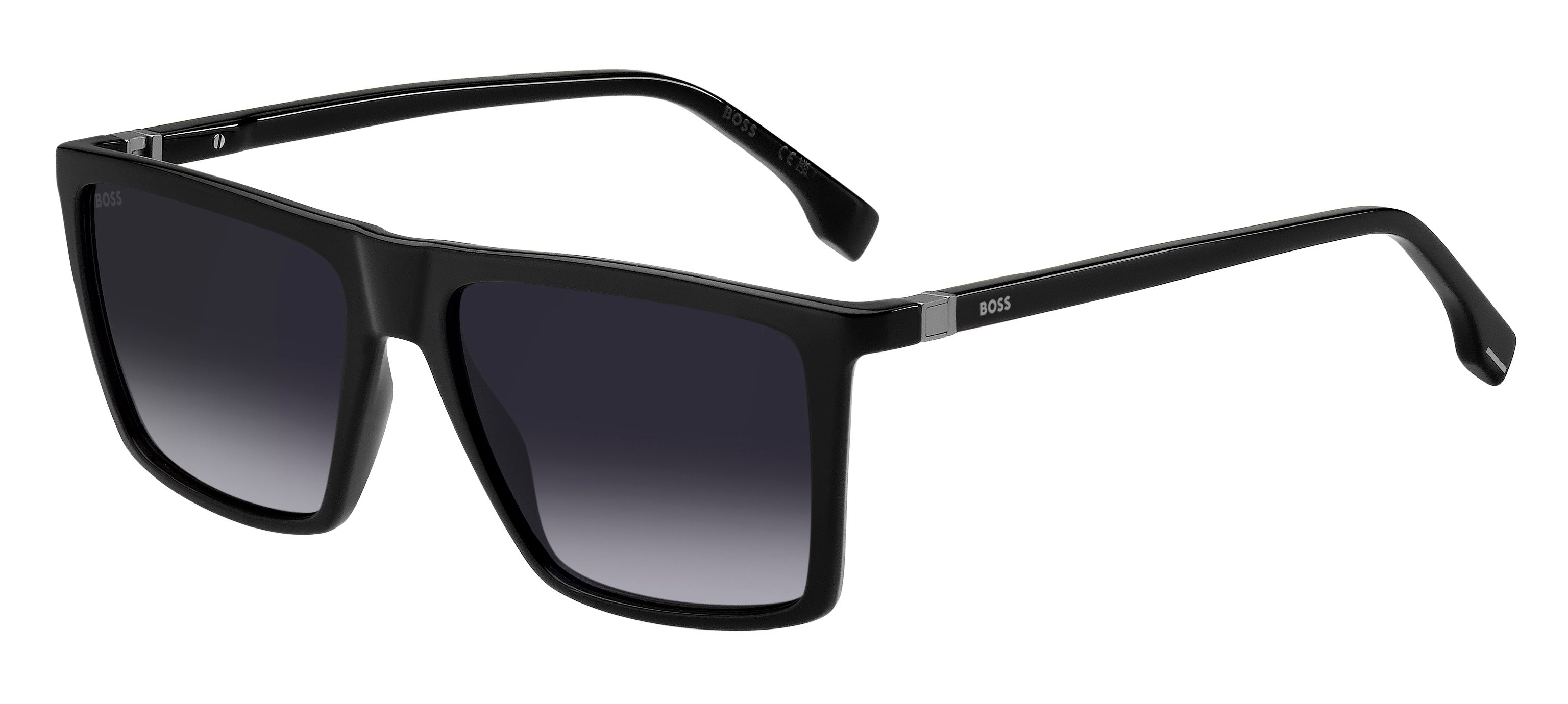 Hugo Boss Uomo Hugo Boss BOSS 1490/S 807/9O Occhiali da sole Plastica Nero Grigio Squadrata Sfumato