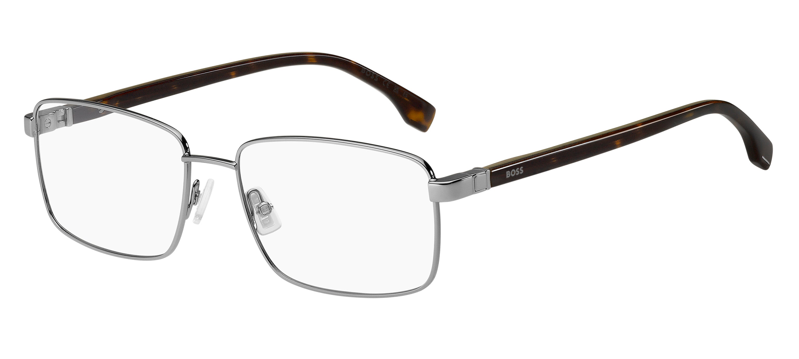 Hugo Boss Uomo Hugo Boss BOSS 1495 31Z Montature da vista Metallo Grigio/Havana Squadrata Hugo Boss Uomo Hugo Boss BOSS 1495 31Z Montature da vista Metallo Grigio/Havana Squadrata