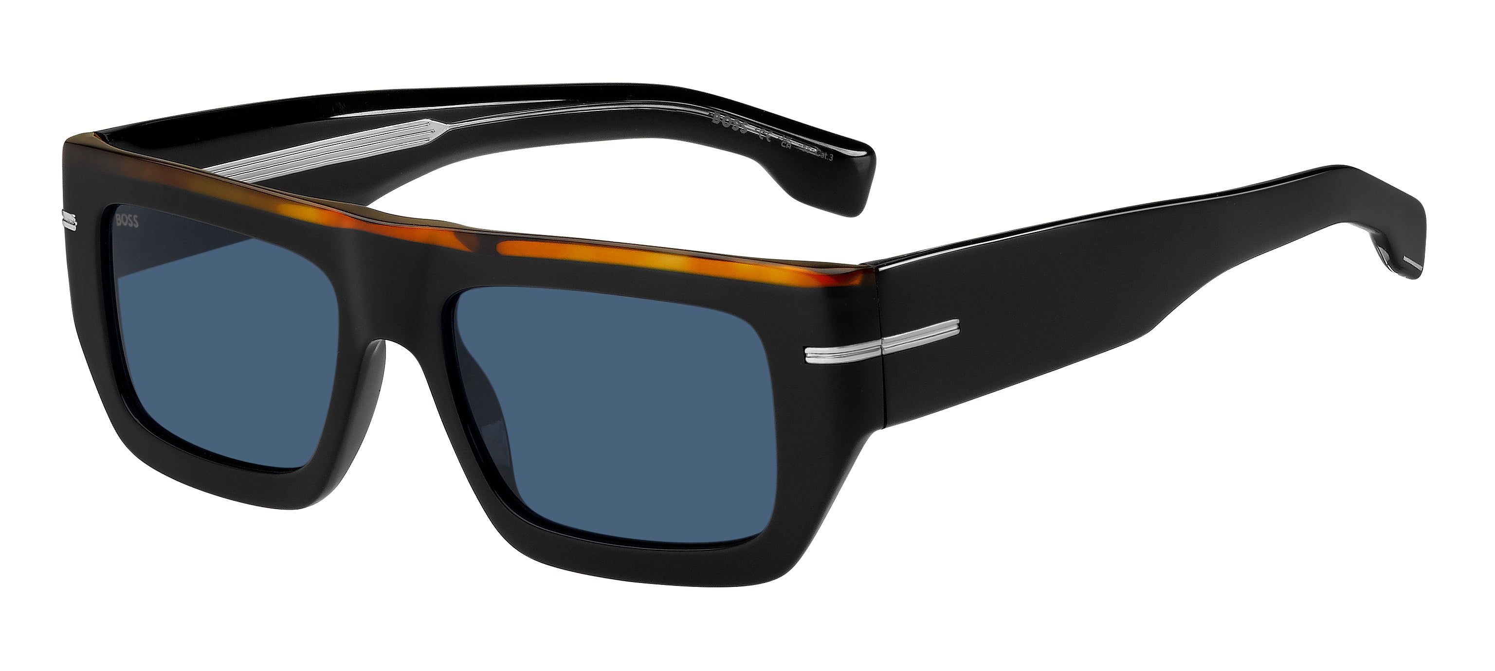 Hugo Boss Uomo Hugo Boss BOSS 1502/S I62/KU Occhiali da sole Acetato Nero / Havana Blu Squadrata