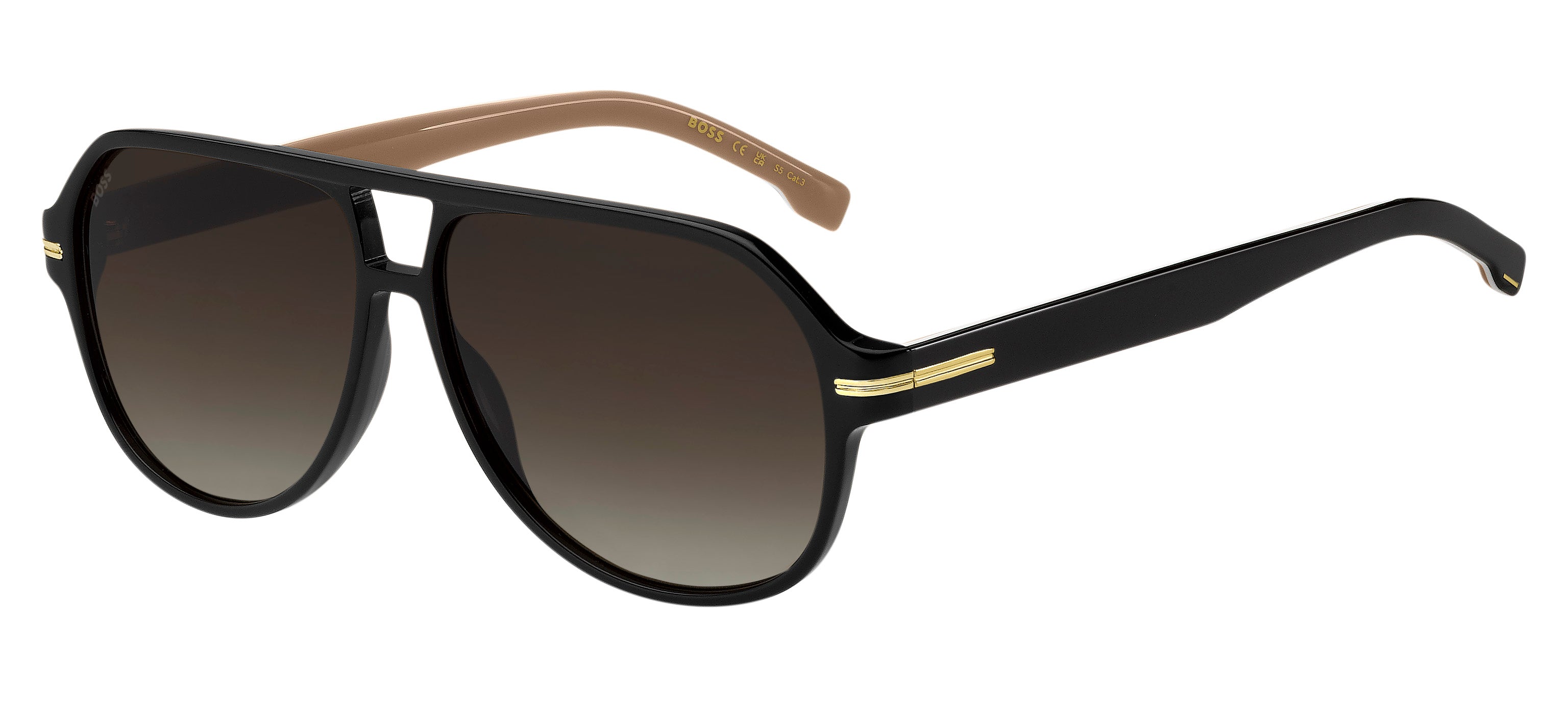 Hugo Boss Uomo Hugo Boss BOSS 1507/S 807/HA Occhiali da sole Acetato Nero Marrone Squadrata Sfumato