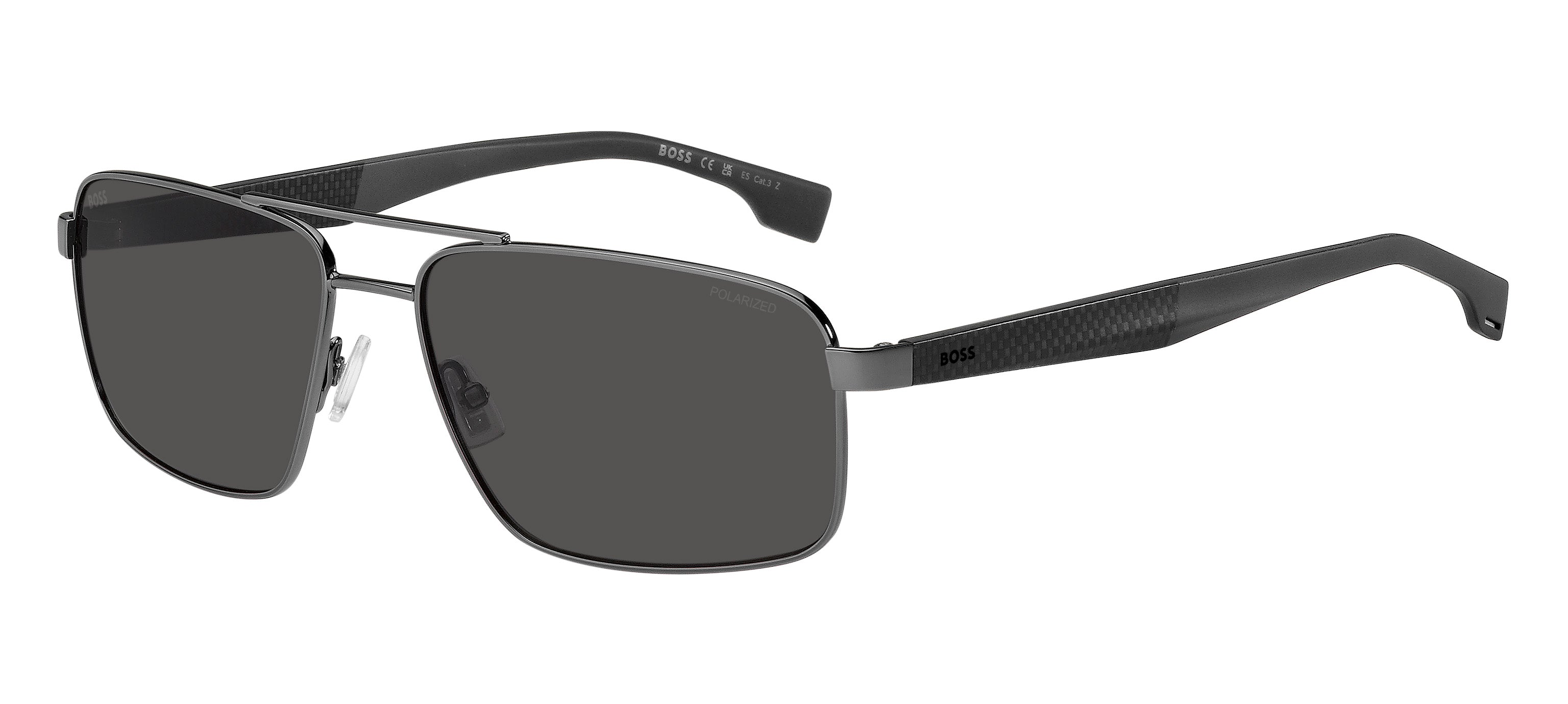 Hugo Boss Uomo Hugo Boss BOSS 1580/S V81/M9 Occhiali da sole Metallo Rutenio scuro / Nero Grigio Squadrata Polarizzata Hugo Boss Uomo Hugo Boss BOSS 1580/S V81/M9 Occhiali da sole Metallo Rutenio scuro / Nero Grigio Squadrata Polarizzata