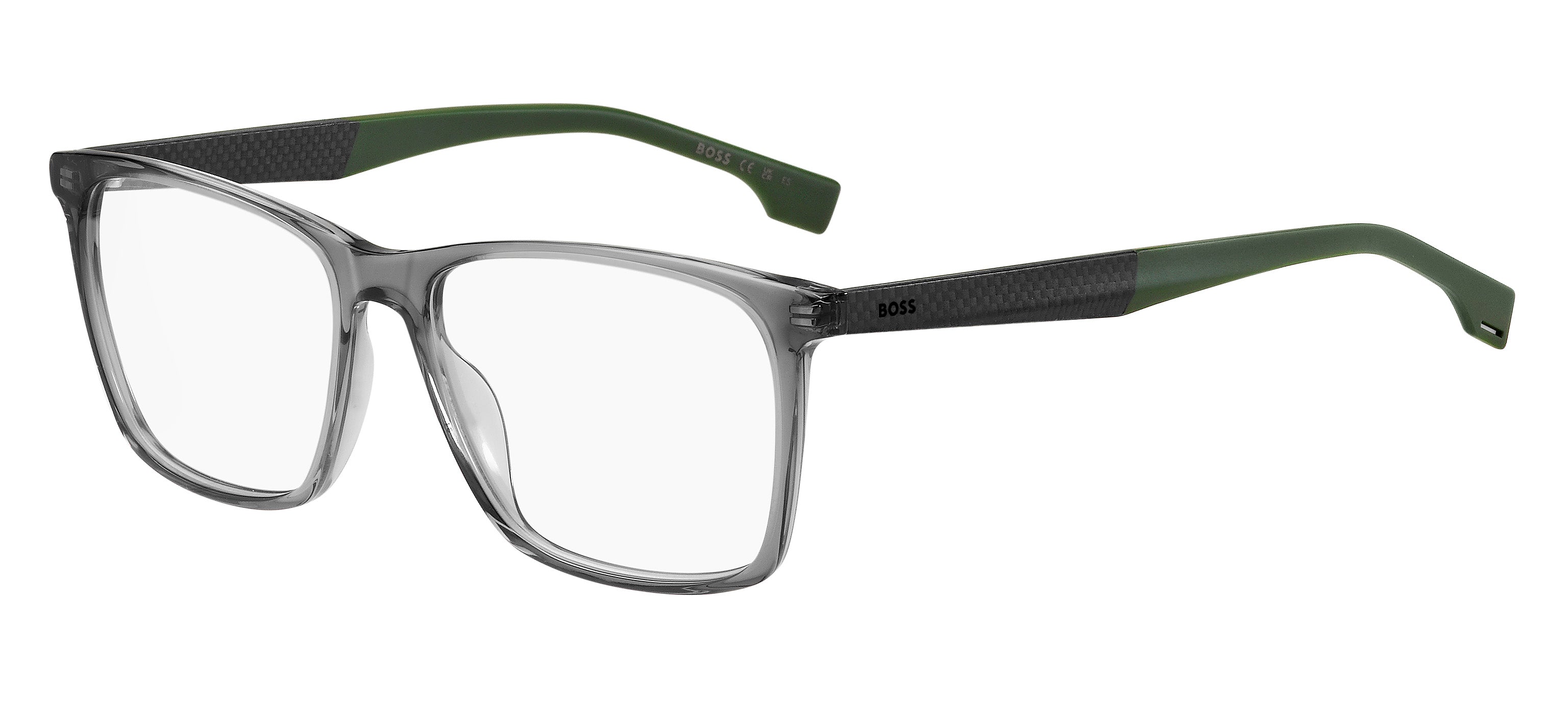 Hugo Boss Uomo Hugo Boss BOSS 1582 3U5 Montature da vista Acetato Grigio verde Squadrata Hugo Boss Uomo Hugo Boss BOSS 1582 3U5 Montature da vista Acetato Grigio verde Squadrata